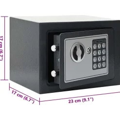 vidaXL Caja fuerte digital Gris oscuro 23 x 17 x 17 cm Acero Online