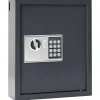 vidaXL Seguridad Empresarial Y Del Hogar-Caja fuerte digital Gris oscuro 30 x 10 x 36,5 cm Acero