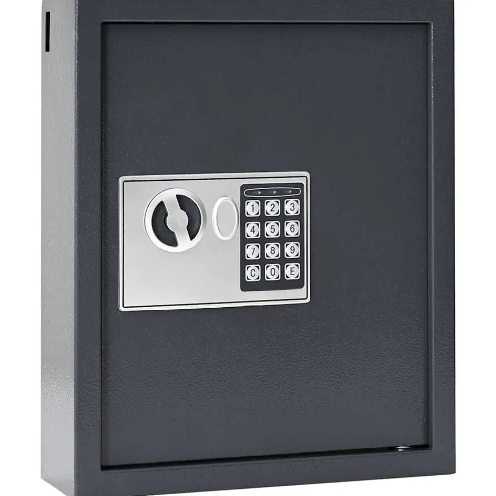 vidaXL Seguridad Empresarial Y Del Hogar-Caja fuerte digital Gris oscuro 30 x 10 x 36,5 cm Acero