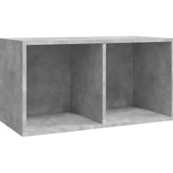 vidaXL Caja para discos de vinilo madera contrachapada gris 71x34x36cm Gris hormigón Discount