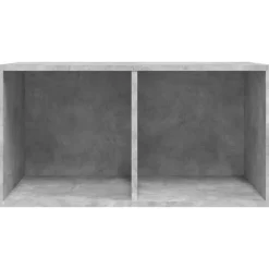 vidaXL Caja para discos de vinilo madera contrachapada gris 71x34x36cm Gris hormig&oacute;n Discount