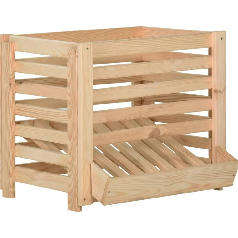 vidaXL Productos Del Hogar-Caja para patatas madera maciza de pino 60x40x50 cm