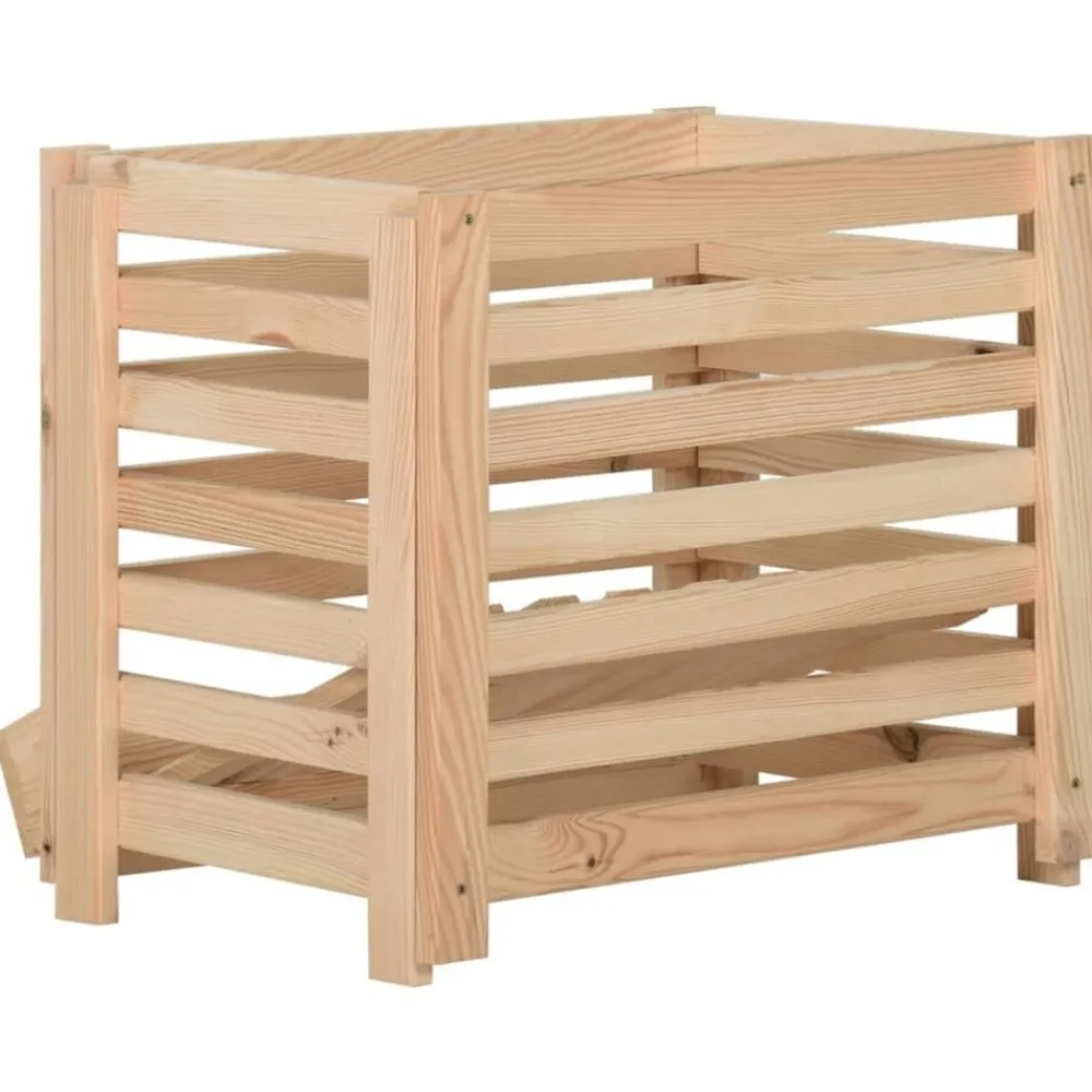 vidaXL Productos Del Hogar-Caja para patatas madera maciza de pino 60x40x50 cm