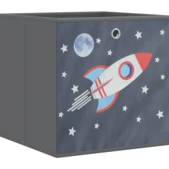 vidaXL Cajas almacenaje plegables 4 uds tela no tejida 32x32x32cm Gris Discount