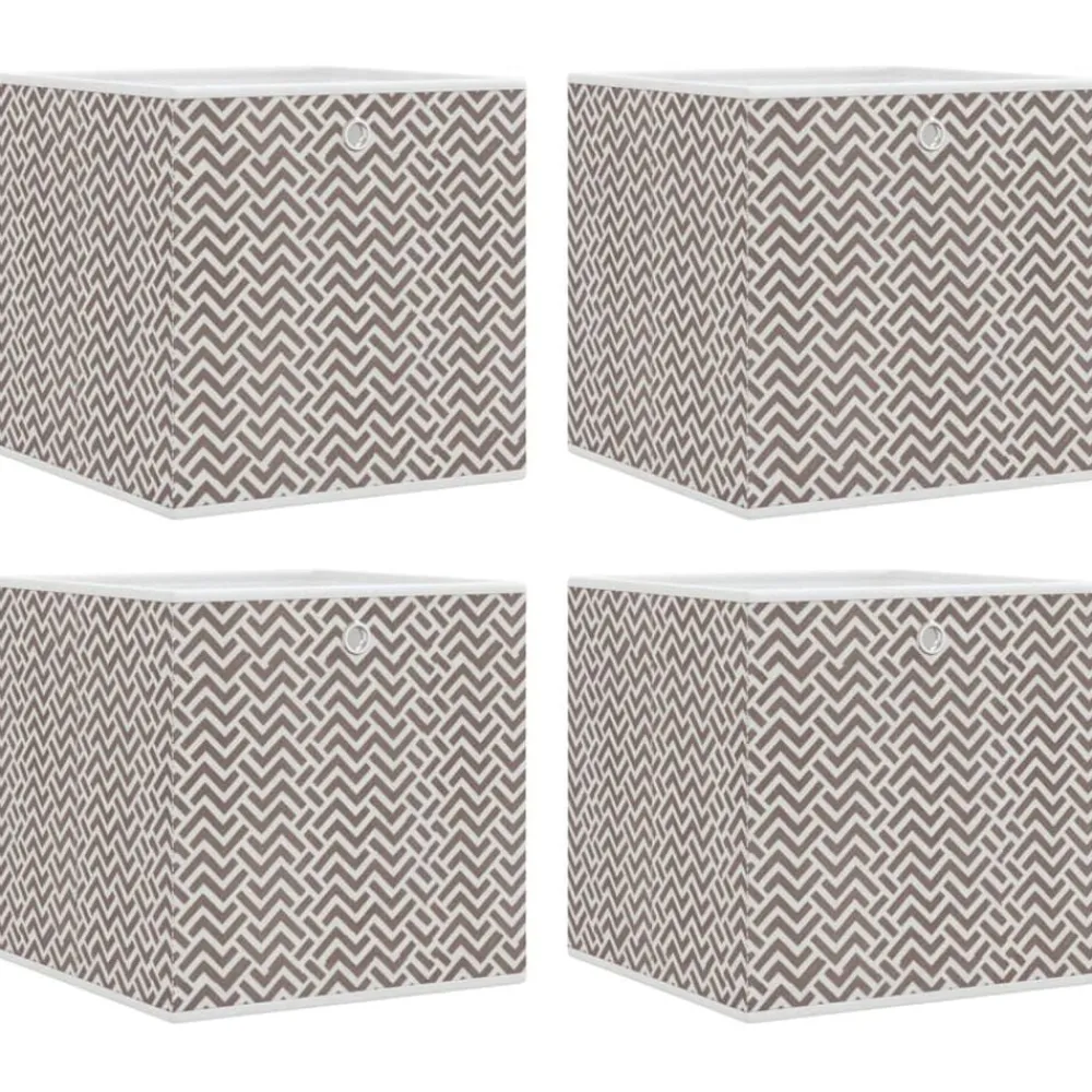vidaXL Productos Del Hogar-Cajas almacenaje plegables 4 uds no tejida marrón 32x32x32 cm