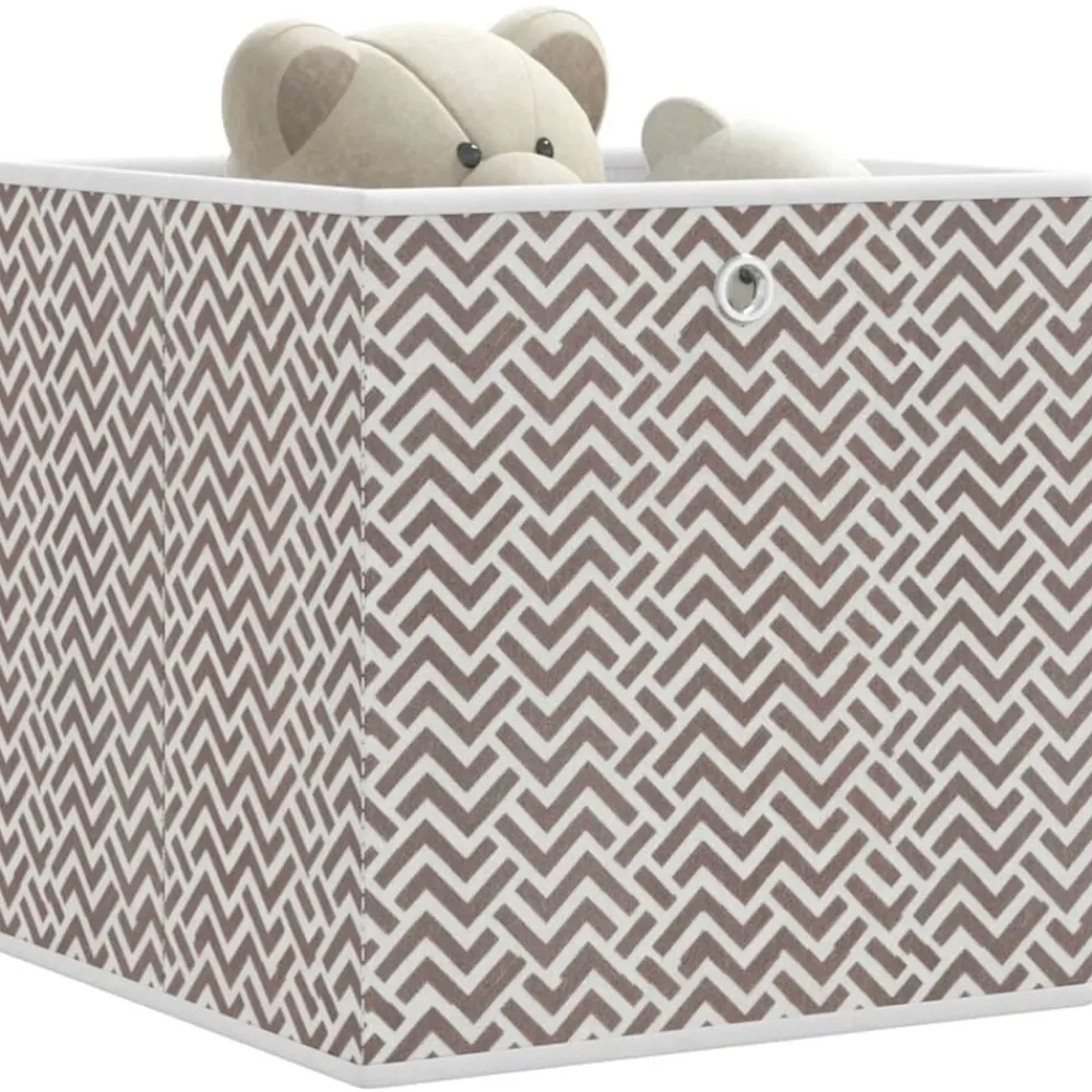 vidaXL Productos Del Hogar-Cajas almacenaje plegables 4 uds no tejida marrón 32x32x32 cm