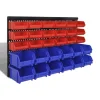 vidaXL Cajas de almacenaje de garaje de pared 30 pzas azul y rojo Hot