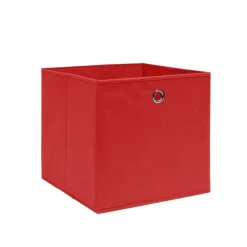 vidaXL Cajas de almacenaje 4 uds tela no tejida 28x28x28 cm Rojo New