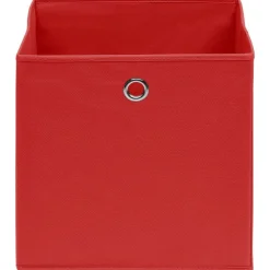 vidaXL Cajas de almacenaje 4 uds tela no tejida 28x28x28 cm Rojo New