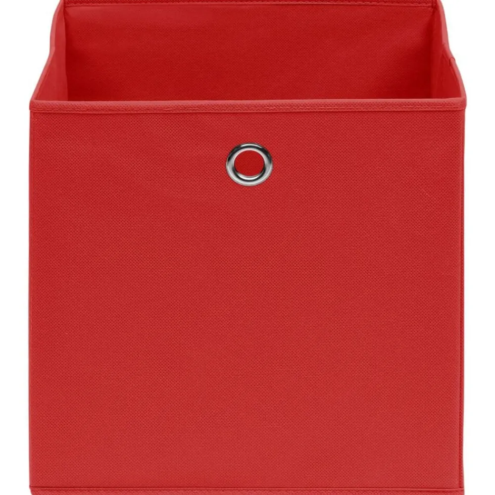vidaXL Cajas de almacenaje 4 uds tela no tejida 28x28x28 cm Rojo New