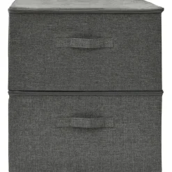 vidaXL Productos Del Hogar-Cajas de almacenaje 2 unidades tela gris 43x34x23 cm