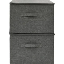 vidaXL Productos Del Hogar-Cajas de almacenaje 2 unidades tela gris 43x34x23 cm