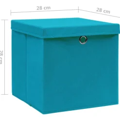vidaXL Productos Del Hogar-Cajas de almacenaje con tapas 4 uds azul bebé 28x28x28 cm
