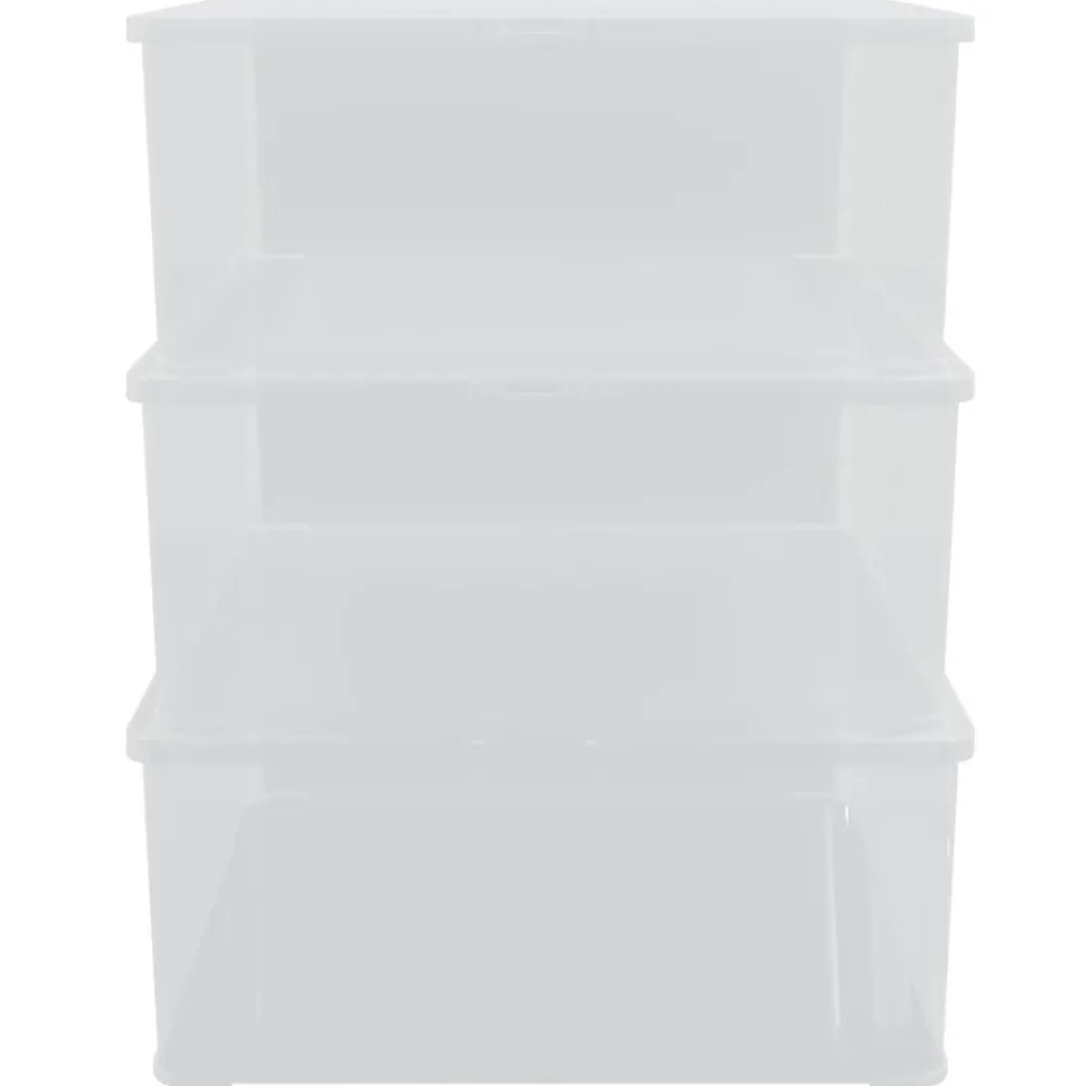 vidaXL Productos Del Hogar-Cajas de almacenaje apilables 3 uds plástico 25 L