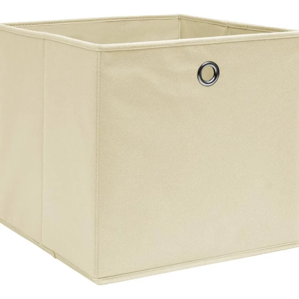 vidaXL Cajas de almacenaje 4 uds tela no tejida 28x28x28 cm Crema Hot