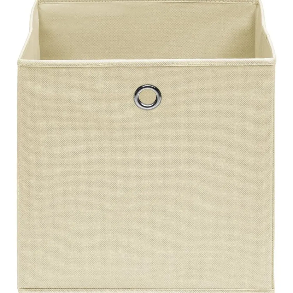 vidaXL Cajas de almacenaje 4 uds tela no tejida 28x28x28 cm Crema Hot