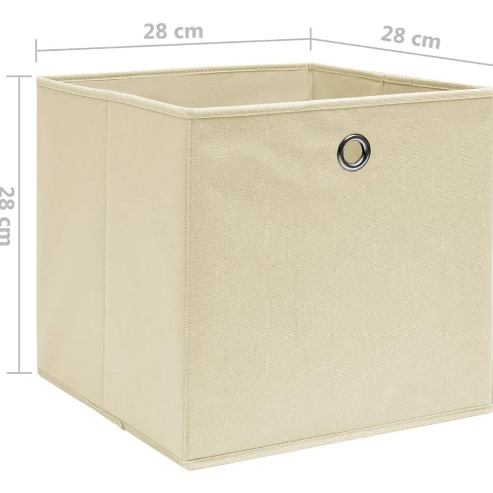 vidaXL Cajas de almacenaje 4 uds tela no tejida 28x28x28 cm Crema Hot