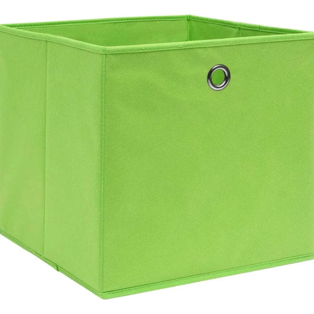 vidaXL Cajas de almacenaje 4 uds tela no tejida 28x28x28 cm Verde
