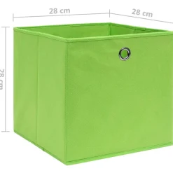 vidaXL Cajas de almacenaje 4 uds tela no tejida 28x28x28 cm Verde