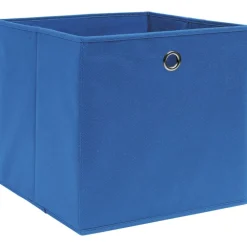 vidaXL Productos Del Hogar-Cajas de almacenaje 4 uds tela azul 32x32x32 cm
