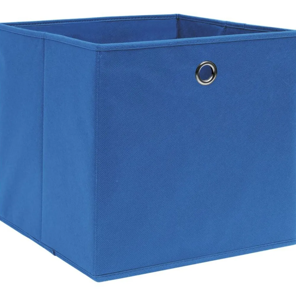 vidaXL Productos Del Hogar-Cajas de almacenaje 4 uds tela azul 32x32x32 cm