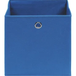 vidaXL Productos Del Hogar-Cajas de almacenaje 4 uds tela azul 32x32x32 cm