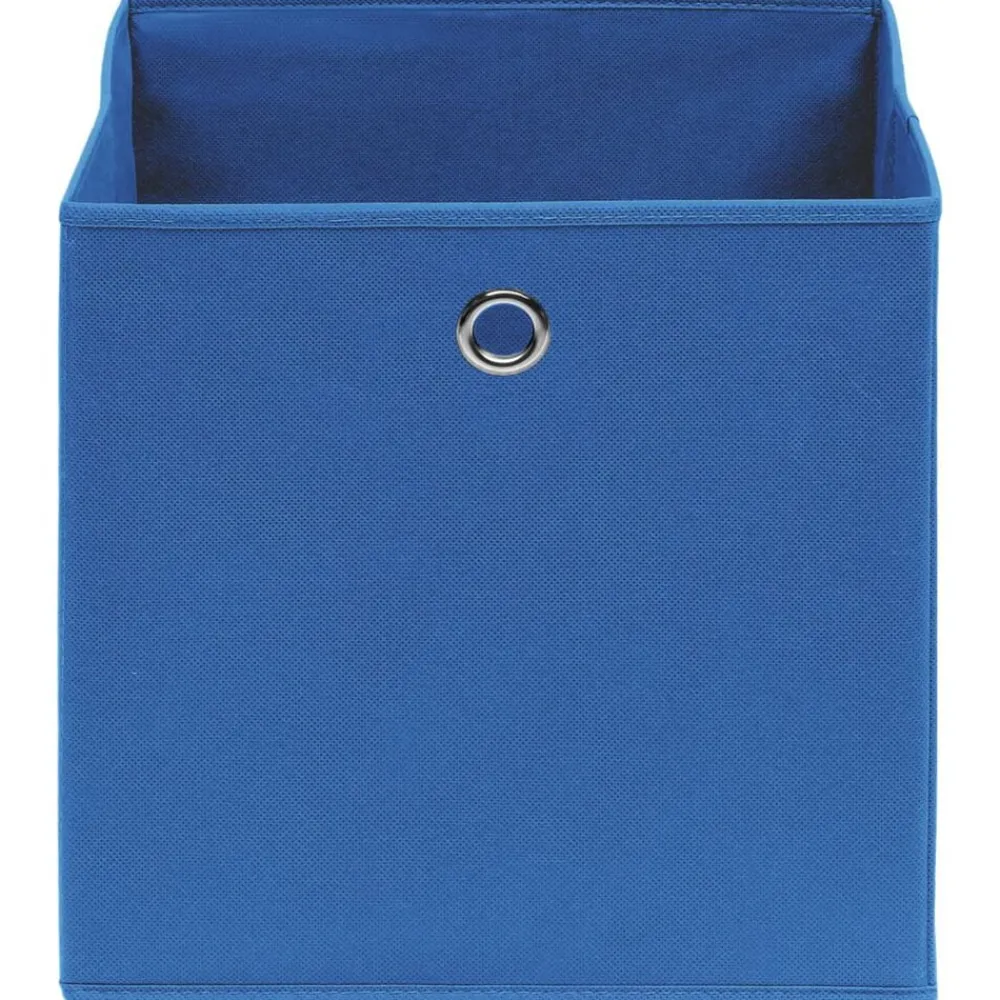 vidaXL Productos Del Hogar-Cajas de almacenaje 4 uds tela azul 32x32x32 cm
