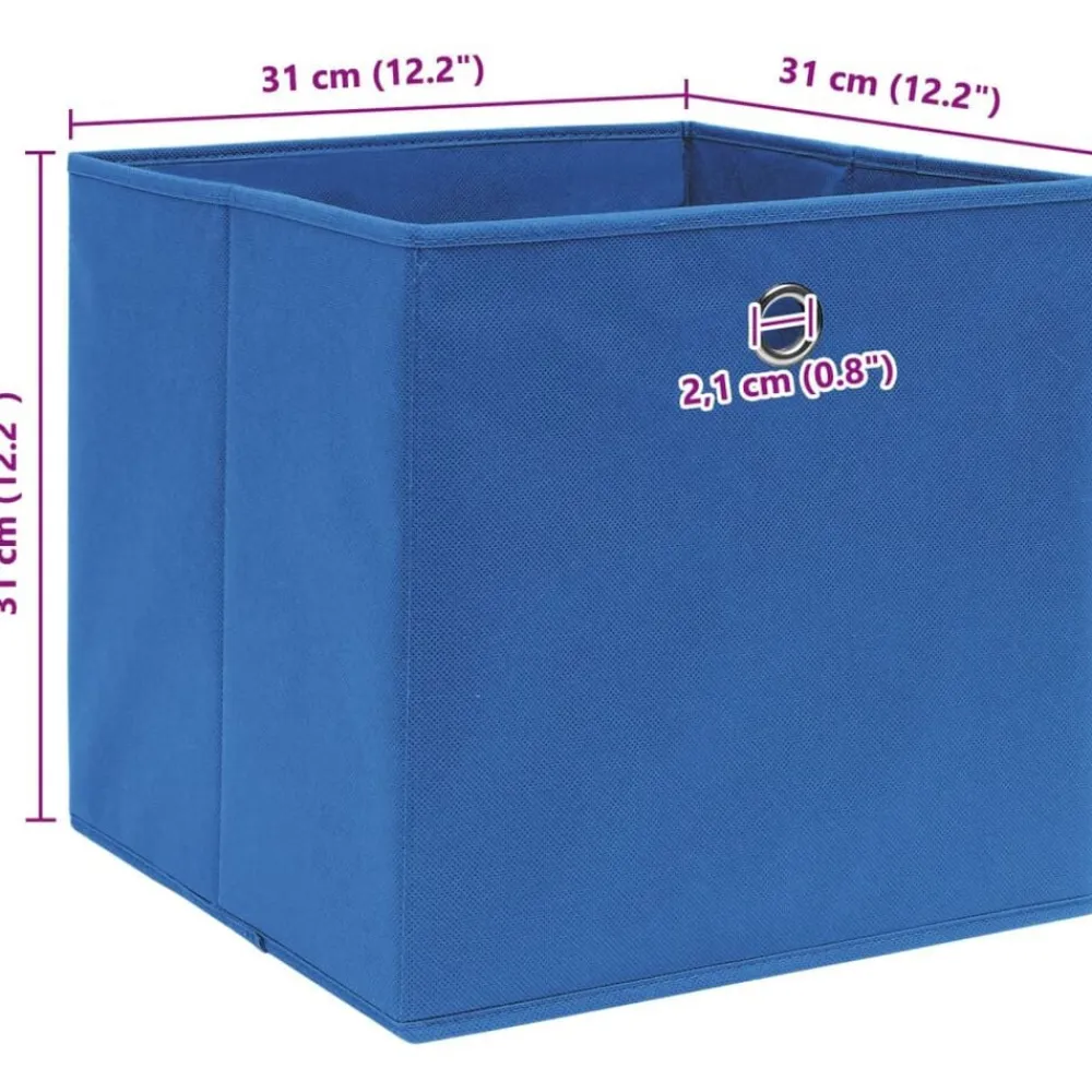 vidaXL Productos Del Hogar-Cajas de almacenaje 4 uds tela azul 32x32x32 cm