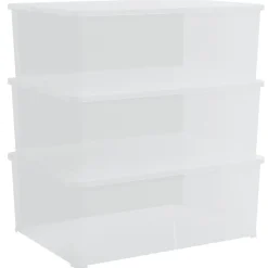 vidaXL Cajas de almacenaje apilables 3 uds plástico 10 L New