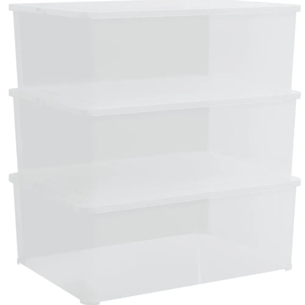 vidaXL Cajas de almacenaje apilables 3 uds plástico 10 L New