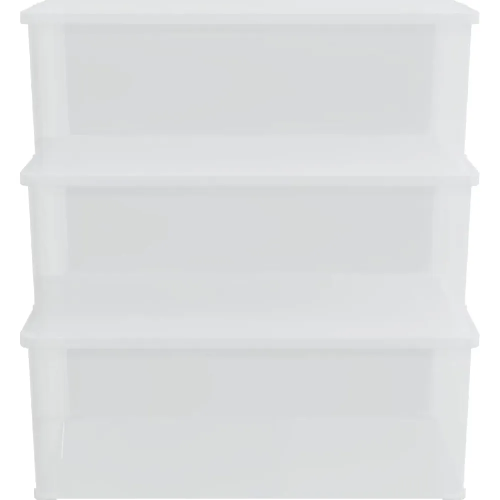 vidaXL Cajas de almacenaje apilables 3 uds plástico 10 L New