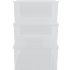 vidaXL Cajas de almacenaje apilables 3 uds plástico 10 L New