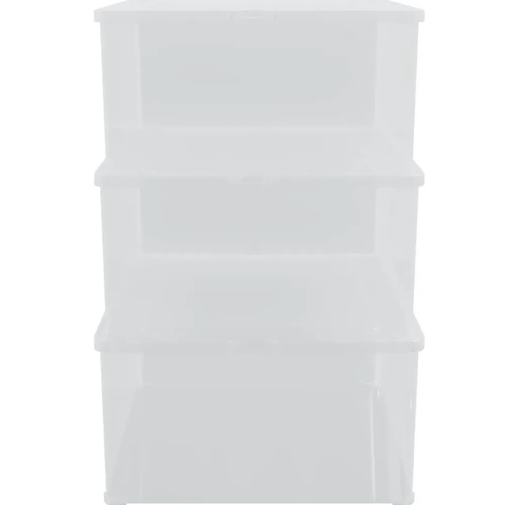 vidaXL Cajas de almacenaje apilables 3 uds plástico 10 L New