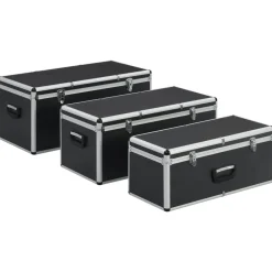 vidaXL Cajas de almacenamiento 3 unidades aluminio Negro Best