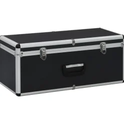 vidaXL Cajas de almacenamiento 3 unidades aluminio Negro Best