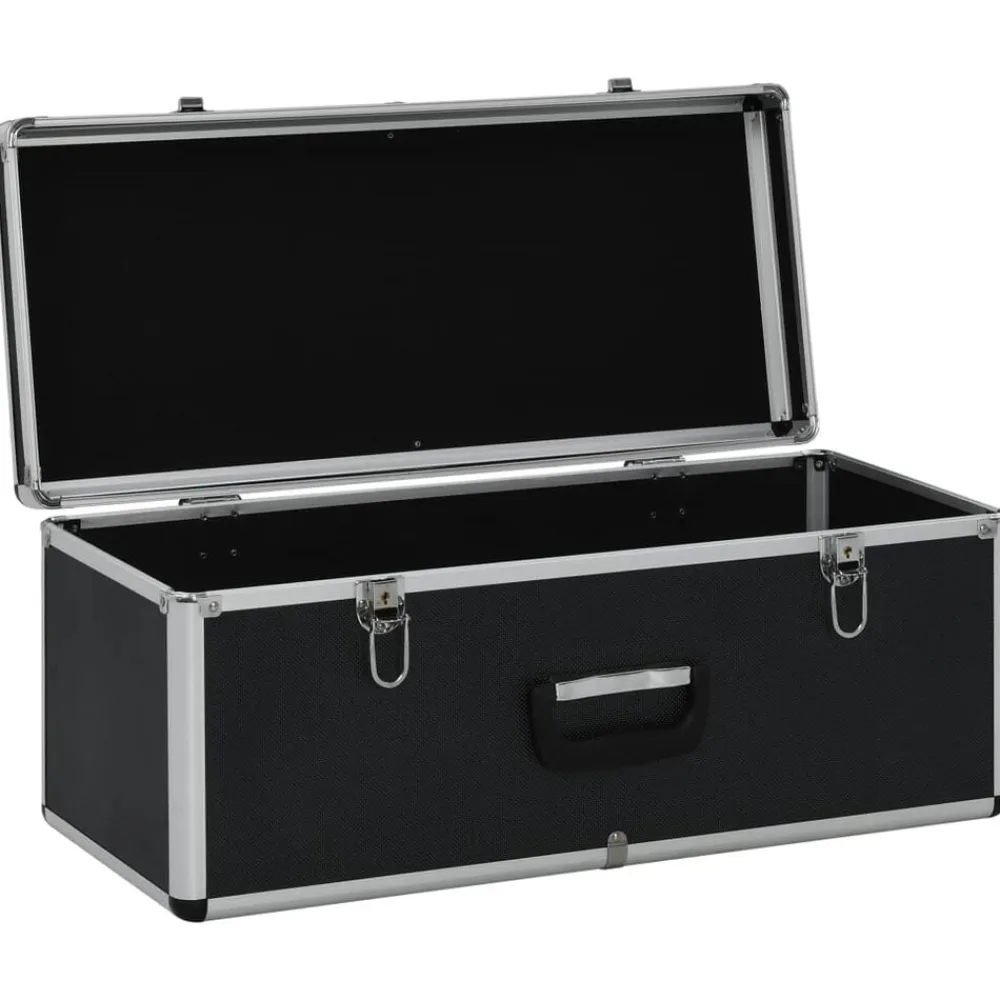vidaXL Cajas de almacenamiento 3 unidades aluminio Negro Best