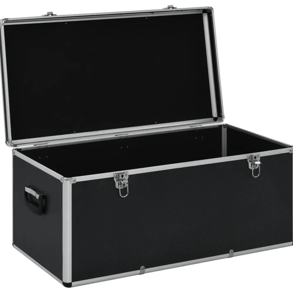 vidaXL Cajas de almacenamiento 3 unidades aluminio Negro Best