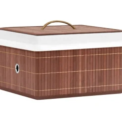 vidaXL Productos Del Hogar-Cajas de almacenamiento de bambú 4 unidades marrón