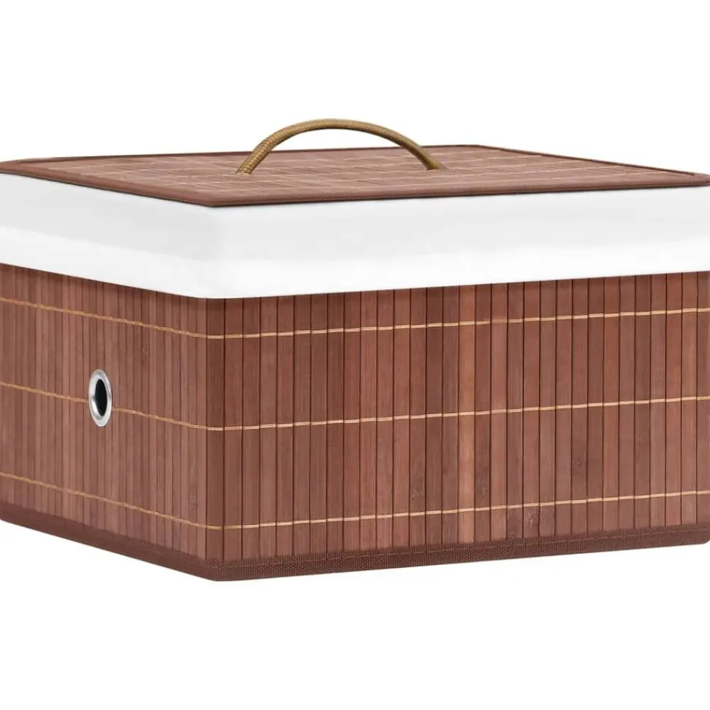 vidaXL Productos Del Hogar-Cajas de almacenamiento de bambú 4 unidades marrón