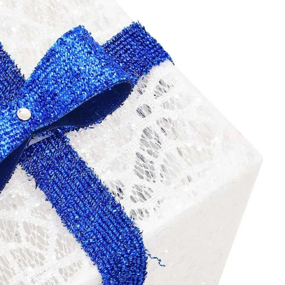 vidaXL Cajas de regalo Navidad iluminadas 3 uds 64 LEDs cálido Blanco Discount