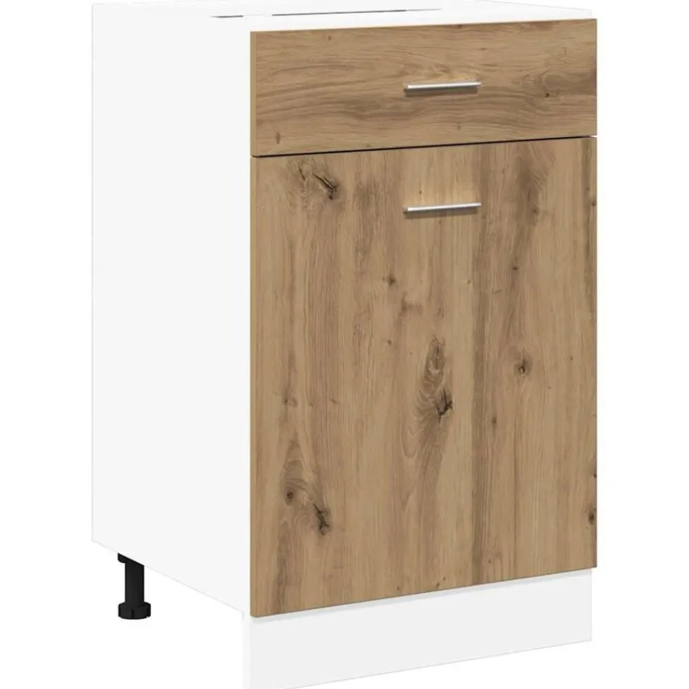 vidaXL Armarios Y Almacenamiento-Cajón bajo "Lyon" roble artesanal, 50x46x81,5 cm, madera de ingeniería