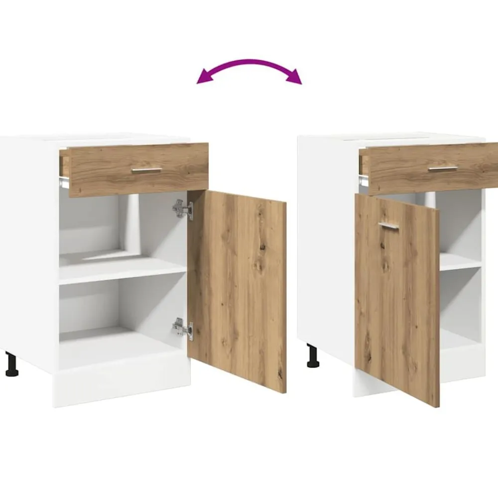 vidaXL Armarios Y Almacenamiento-Cajón bajo "Lyon" roble artesanal, 50x46x81,5 cm, madera de ingeniería