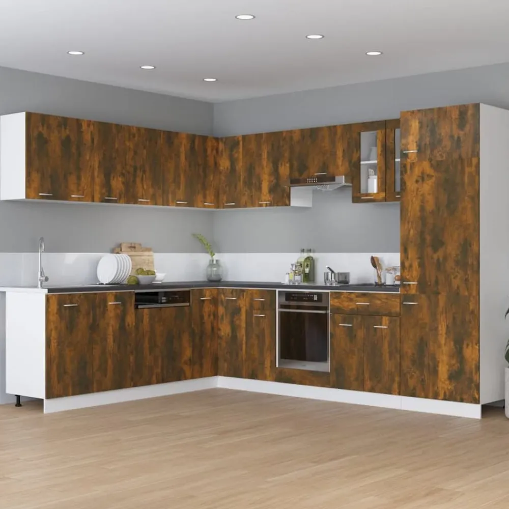 vidaXL Cajón bajo "Lyon" 60x46x81,5 cm Madera de ingeniería Roble ahumado New