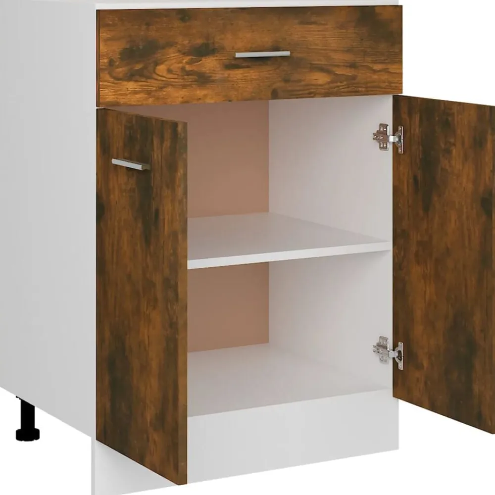vidaXL Cajón bajo "Lyon" 60x46x81,5 cm Madera de ingeniería Roble ahumado New