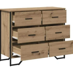 vidaXL Armarios Y Almacenamiento-Cajonera con cajón 2 pcs Roble artesanal 91 x 35,5 x 74,5 cm