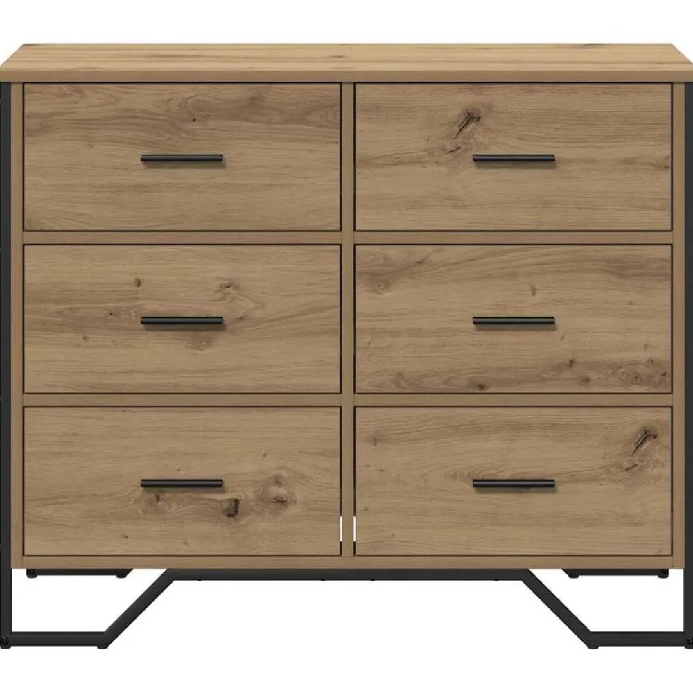 vidaXL Armarios Y Almacenamiento-Cajonera con cajón 2 pcs Roble artesanal 91 x 35,5 x 74,5 cm