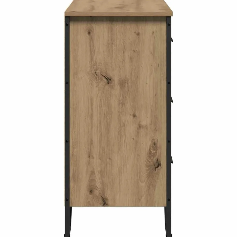 vidaXL Armarios Y Almacenamiento-Cajonera con cajón 2 pcs Roble artesanal 91 x 35,5 x 74,5 cm