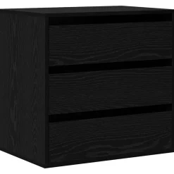 vidaXL Armarios Y Almacenamiento-Cajonera con cajón Negro 60 x 41 x 58 cm Madera de ingeniería