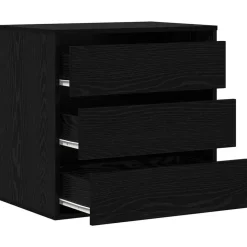 vidaXL Armarios Y Almacenamiento-Cajonera con cajón Negro 60 x 41 x 58 cm Madera de ingeniería