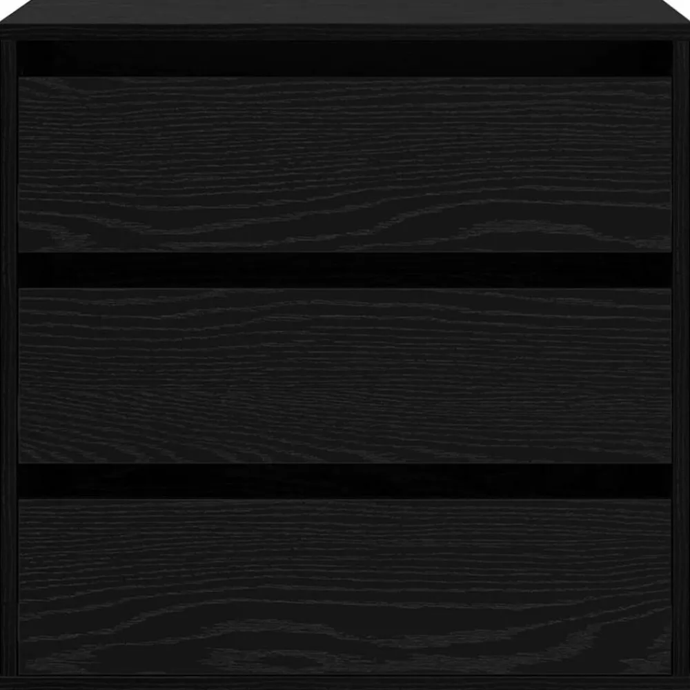 vidaXL Armarios Y Almacenamiento-Cajonera con cajón Negro 60 x 41 x 58 cm Madera de ingeniería